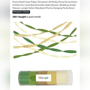 Green and Gold Crepe Paper Streamers